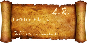 Leffler Róza névjegykártya